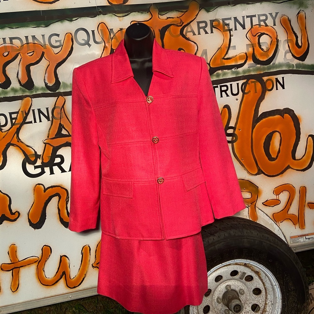 Vintage Henry Lee pink two piece power suit